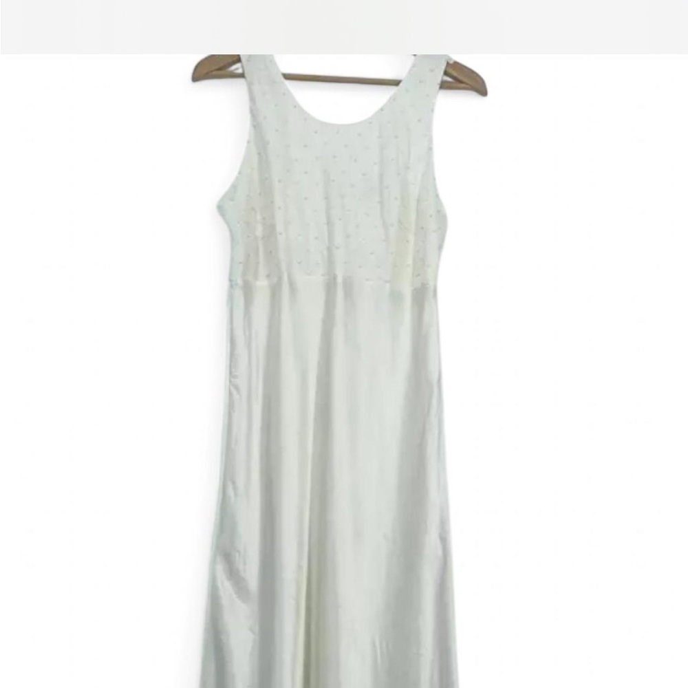 Victoria’s Secret Vintage 90’s Satin Cream Pearl Beaded Dress Size M